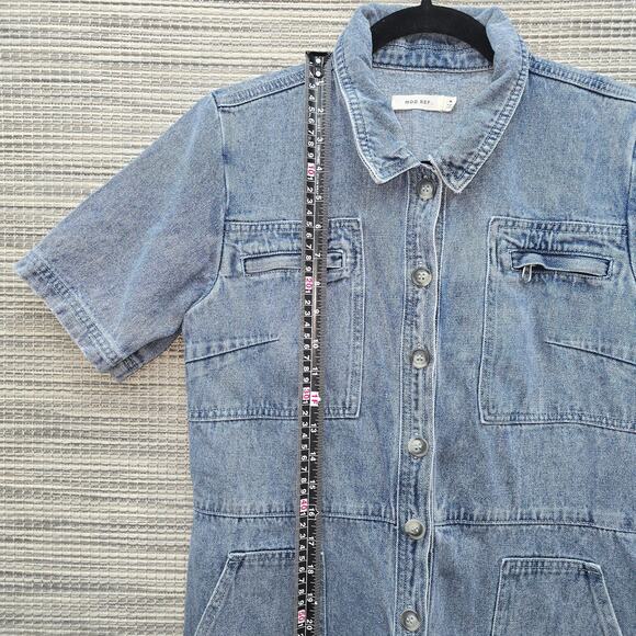 Mod Ref Denim Jumpsuit Coverall Womens Medium Blue Streetwear Skater Gorpcore - Picture 7 of 14